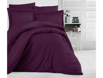 

Multicolored 100% Cotton Striped Single Duvet Cover Set PURPLE