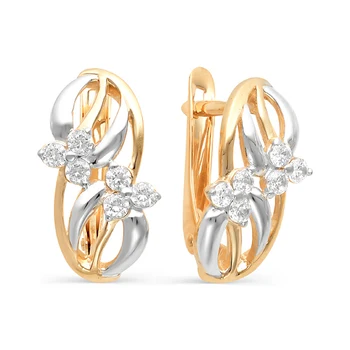 

10-04632 mink gold 585 sterling silver earrings