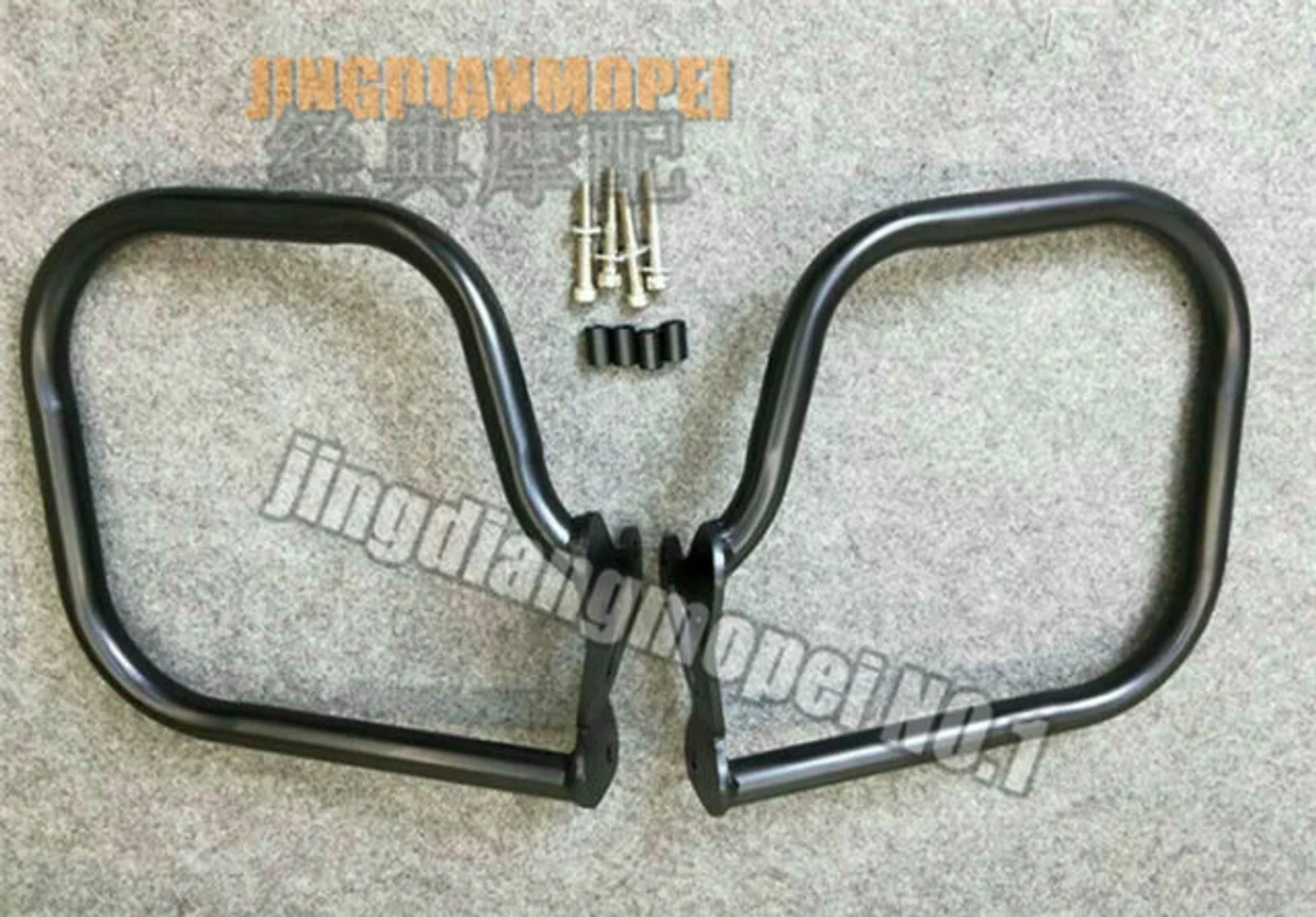 Rear Saddlebag Frame Protector Bars for BMW K1600GT K1600GTL 2011- Black / Silver