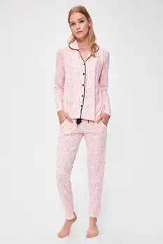 

Trendyol Flamingo Pattern Knitted Pajamas Set THMAW20PT0196