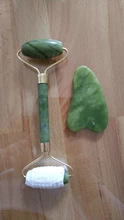Rodillo de piedra de Jade Natural para masaje Facial, masajeador de gua sha, rascador, herramientas adelgazantes de belleza, relajación de la piel