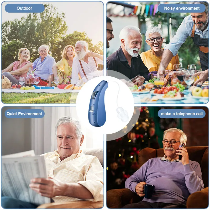 Rechargeable Hearing Aid BTE Hearing Aids Adjustable Tone Sound Amplifier Portable Deaf Elderly audifonos Help Hearing Loss Aids 6