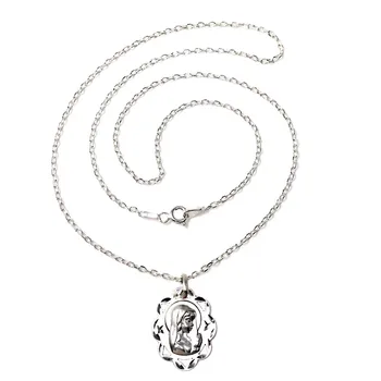 

Pendant 925 Sterling silver m medal Virgin Girl 21mm. Openwork Oval chain 45cm. Forced-RECORDING INCLUDED