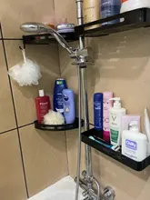 Mosodo-estante organizador de baño, estante de ducha negro, estantes de pared de aluminio, soporte de champú para inodoro, sin Taladro