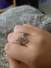 Harajuku Gothic Vintage Aesthetic Hollow Silver Colour Butterfly Rings for Women Men