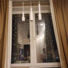 Christmas-Decorations Light Ornament Garland Curtain-String Flash-Fairy Happy Home-Room