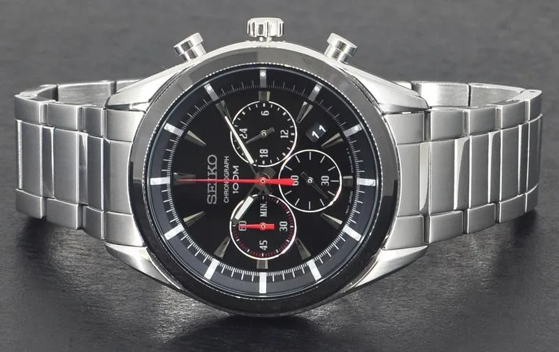Seiko Chrono Neosports Ssb089p1 Black Dial 44.9mm Strap Steel 100m Water  Resist Seiko Men's Watch Black Dial - Quartz Wristwatches - AliExpress