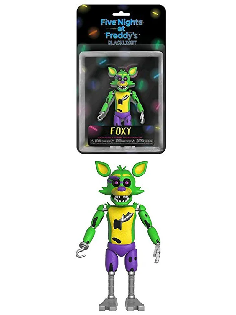 Подвижная фигурка ФНАФ неоновый Фокси Пять ночей с Фредди Funko Foxy Black Light FNAF Five Nights at Freddy’s