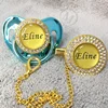 MIYOCAR custom any glitter name photo gold bling pacifier and pacifier clip black BPA free dummy bling glitter design P8-BG 6