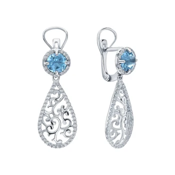 

Silver earrings with alexite and cubic zirconia sunlight sample 925