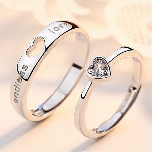 Pcs Sun Moon Lover Couple Rings Simple Opening Ring For Couple Men Women Wedding Engagement Promise Valentine's Day Jewelry