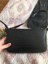 Bolsas de mensajero de hombro con patrón de cocodrilo Retro para mujer, bolsos de mano Vintage, bandoleras lisas informales, bolso cruzado