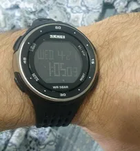 SKMEI-Reloj digital con pantalla led para hombre, pulsera impermeable con cronógrafo, calendario y alarma, de diseños deportivos y estilo masculino, modelo 1219