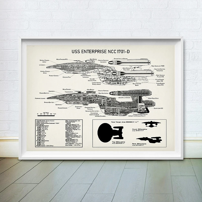 NCC -1701-D Blueprint Wall Art Prints