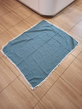 Manta para bebé de 120x100cm, edredón con flecos, pompón para recién nacido, manta de muselina para Baño