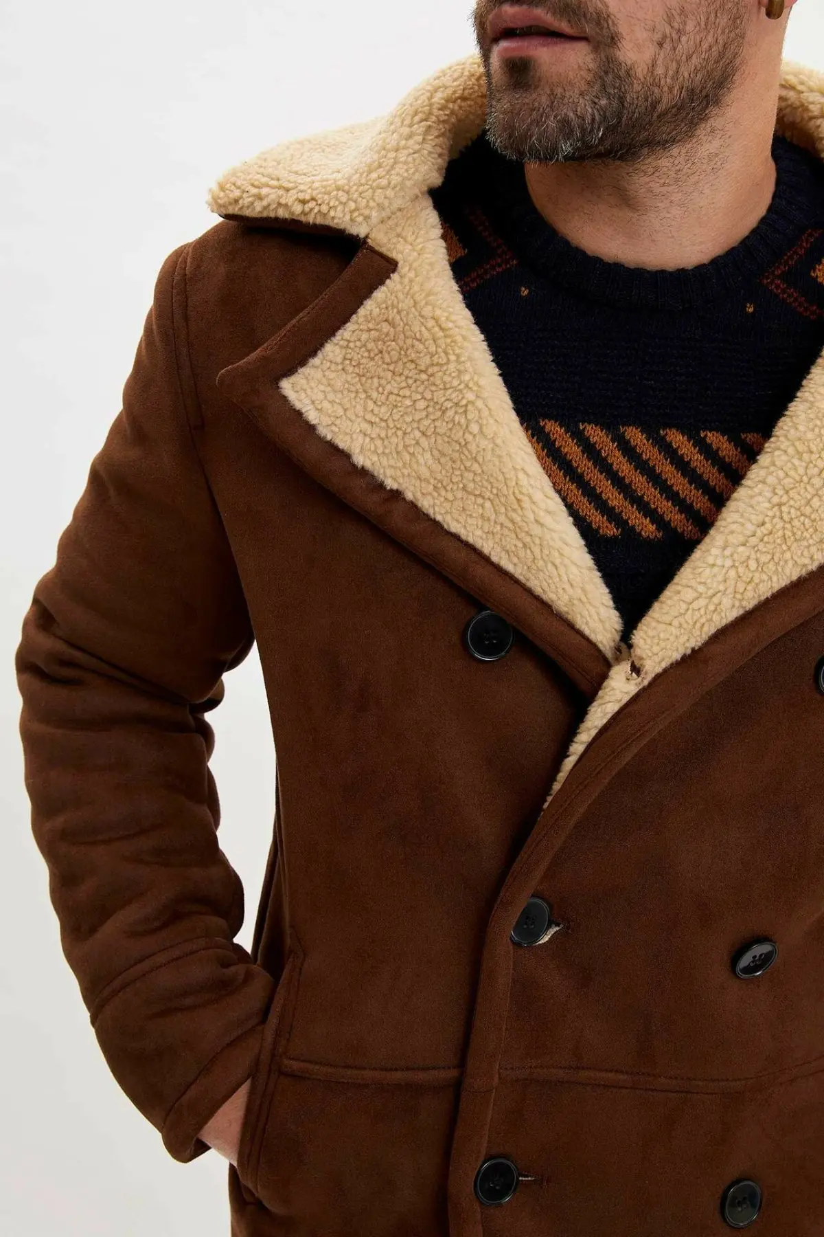 Дефакто мужские зимние пальто цвета хаки из искусственной кожи мужские повседневные толстые куртки мужские теплые хлопковые Coats-L2334AZ19WN