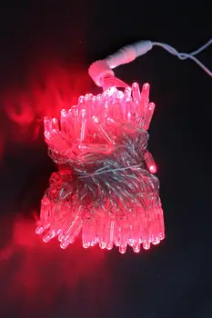 

Garland Strand Street for decoration 10 m, 31V, cord white color, 100 led, 90 red diode + flash effect