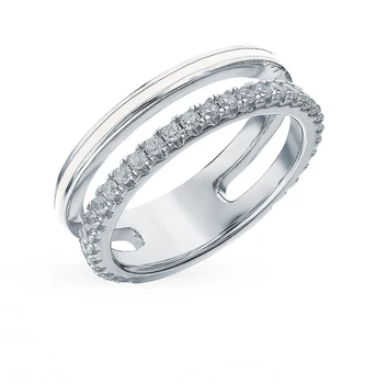 

Silver ring with cubic zirconia and sunlight enamel sample 925