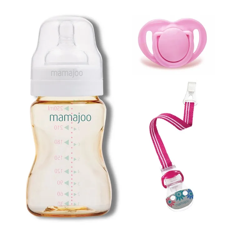 

Mamajoo Gold Mini Gift Set for Babies | Pink | 250 ml | BPA Free | Healthy | Secure | For Newborn Babies | Easy to Clean |