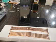 Correa de acero inoxidable para Apple Watch, banda de 44mm y 40mm para iWatch de 42mm/38mm, pulsera de Metal de mariposa para Apple watch serie 5 4 3 se 6