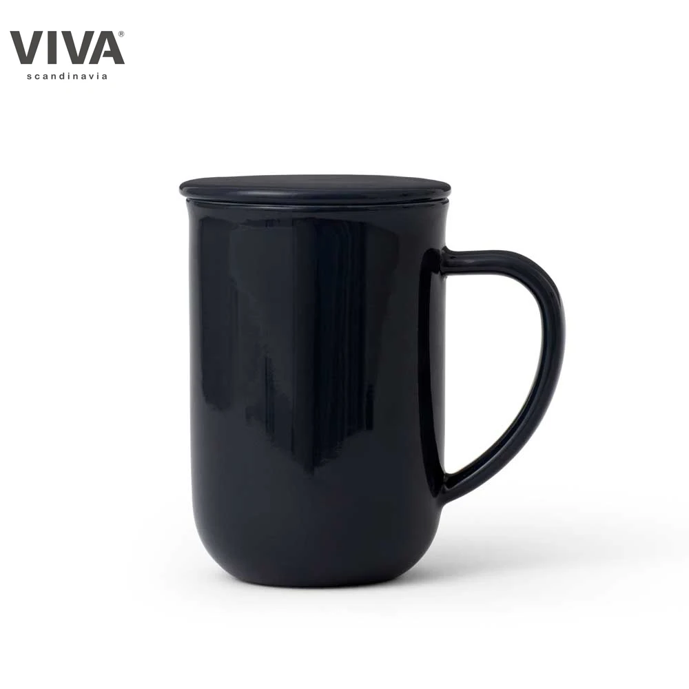 Кружка для чая VIVA Scandinavia &quot&quotMinima&quot&quot с ситечком 0 5л темно-синяя V77545 | Дом и сад
