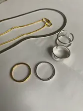 XIYANIKE-Anillo de plata de primera ley con cadena fina para mujer, sortija, plata esterlina 925, estilo coreano, ancho, hecho a mano