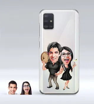 

Personalized Valentine Caricature Of Samsung Galaxy A51 Thin Transparent Silicone Phone Kapağı-18