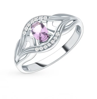 

Silver ring with crystals and cubic zirconia sunlight sample 925
