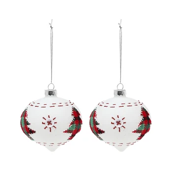

Christmas Baubles Christmas Planet 2003 8 cm (2 uds) Crystal White