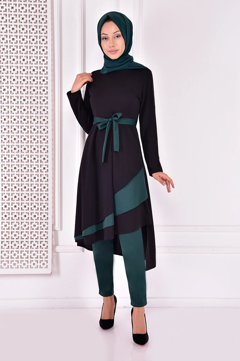 Pantalones tipo túnica con cinturón para mujer, ropa musulmana a la moda de Kaftan, Hijab, Ramadán islámico, árabe, Dubái, elegante
