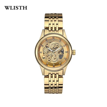

WLISTH 2020 New Gold Men's Watch Chinese Dragon Totem Hollow Mechanical Wristwatch Luxury Multifunctional Waterproof Male Watch