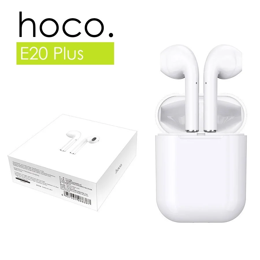 HOCO ES20 Plus Беспроводные Bluetooth наушники с сенсорным управлением, оригинальные V5.0 зарядный чехол, дальность 10м