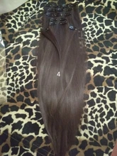 Eunice-Pinzas largas y lisas de 22 pulgadas para mujer, postizo de pelo sintético resistente al calor, color blanco, rojo, morado y rosa