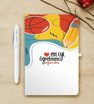

Personalized Best Teacher White Notebook and Pen Gift Seti-5