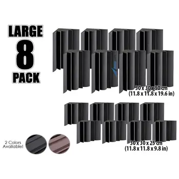 

Arrowzoom 8 pcs Corner Bass Traps Studio Panel Sound Absorbing Acoustic Foam Treatment AZ1036