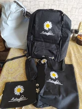 Mochila de lona portátil para dibujo de Margarita, conjunto de 4 unidades, Mochila de hombro para chica adolescente, accesorios de estudio