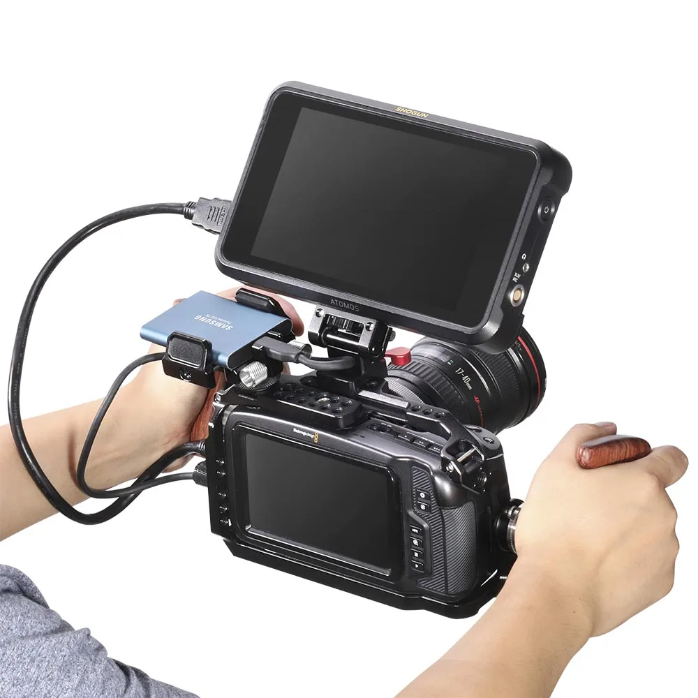 Ручка для камеры SmallRig 2117C правосторонний стабилизатор с деревянной рукояткой и
