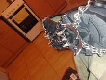 18 dientes hielo nieve crampones antideslizante escalada pinza zapato cubre Spike zapatos de acero inoxidable nieve antideslizante de la cubierta del zapato Crampon