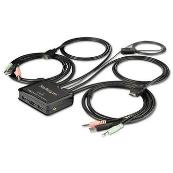 

KVM Switch 2 HDMI Ports with Wires Built-in-USB 4K 60Hz