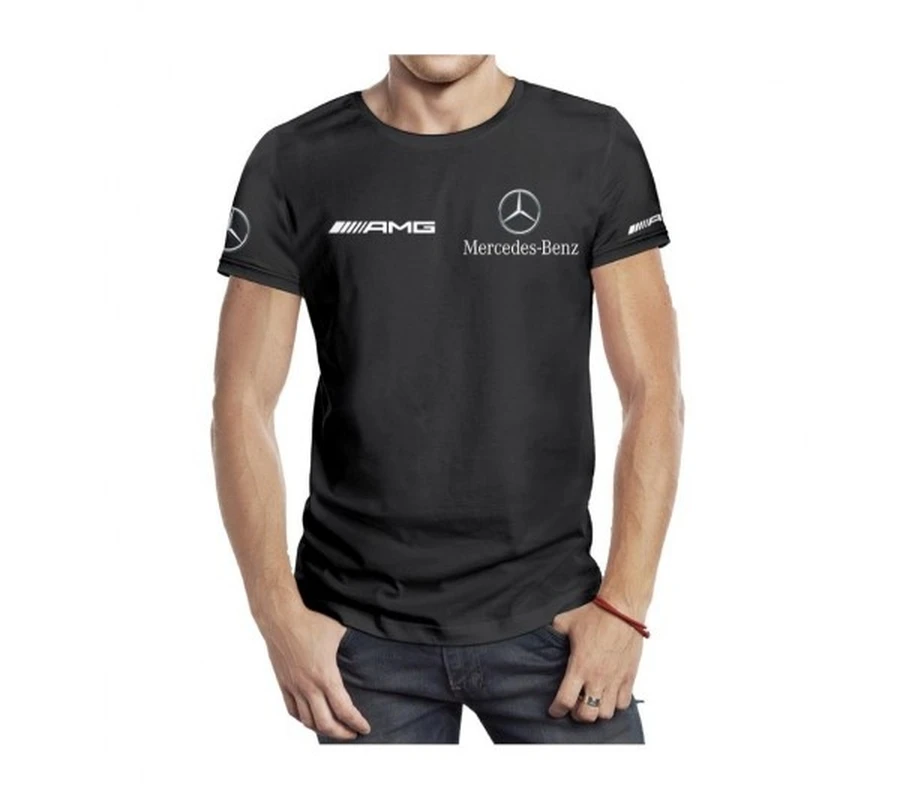 Черная футболка с коротким рукавом для езды на велосипеде Mercedes AMG Benz|Поло| |