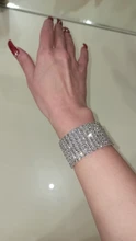 Pulsera elástica con diamantes de imitación de cristal para mujer, brazalete de oro ostentoso, joyería nupcial para boda, 4/5/8 filas