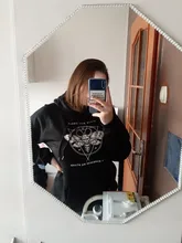 Sudadera con capucha de Devil winter para mujer, nueva oscura, punk, Vintage, Harajuku, informal, con estampado de dibujos animados, de talla grande, gótica, holgada