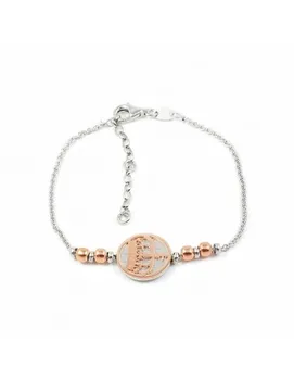 

Silver bracelet Crown pink bottom matte