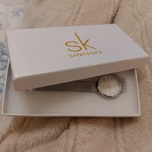 SK-Reloj de pulsera superfino para mujer, de malla plateada, de acero inoxidable, informal, de lujo, 2020
