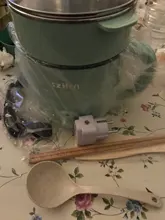 Mini máquina de Cocina eléctrica multifunción para el hogar, olla caliente de una sola/doble capa, olla de arroz multieléctrica, sartén antiadherente, 220V