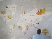 Custom Wallpaper Murals Background World-Map Bedroom Beibehang Living-Room Cartoon 3d