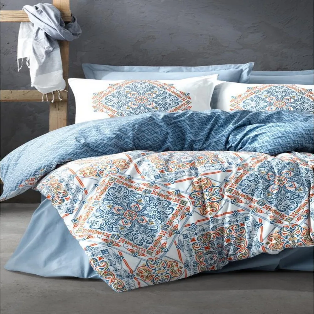 Хлопковая коробка Bohemian Ranforce Комплект пододеяльников для пуховых одеял - Grande Blue Пододеяльник из 100% хлопка: 160x220 (art.: 3920c38e42011) - 3920c38e42011