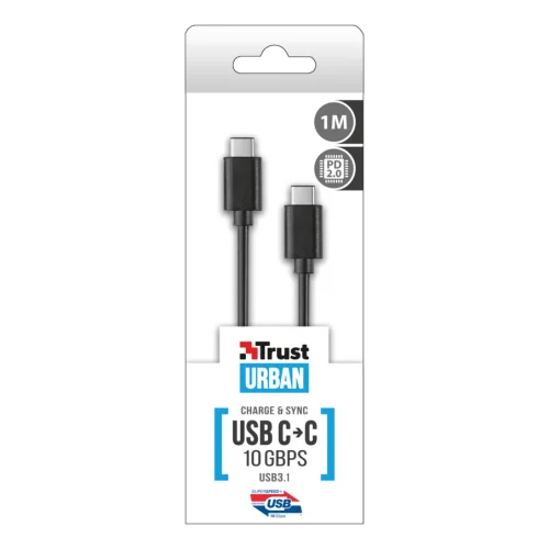 Кабель 21178 Trust UR USB3.1 USB-C USB-C 10Гб/с 1м 60Вт