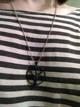 Collar de cadena con colgante de cabeza de cabra y calavera, joyería Vintage, pentagrama, hombre y mujer