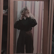 2021 Retro de Color sólido salvaje recto ancho pierna Pantalones mujer primavera nueva moda Coreana de cintura alta pantalones largos